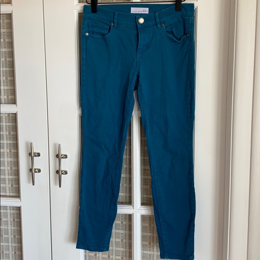 Loft teal crop jeans